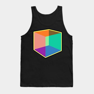 Color Cube Pattern on Yellow Tank Top